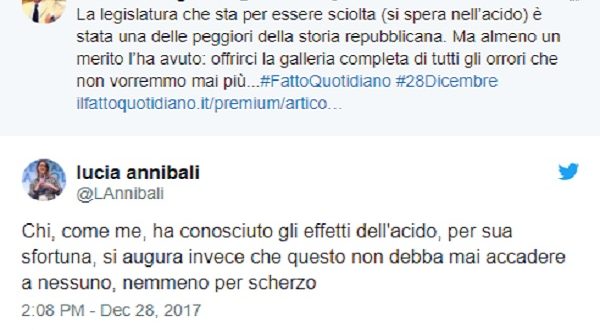 Travaglio e il tweet sulla legislatura sciolta nell'acido: polemica social